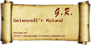 Gelencsér Roland névjegykártya