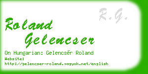 roland gelencser business card