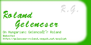 roland gelencser business card